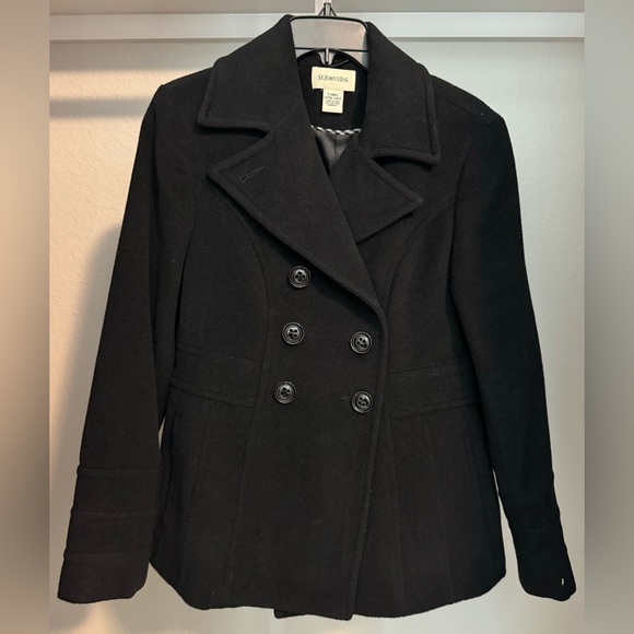 Like new St. John’s bay black peacoat size XS. - Picture 1 of 9